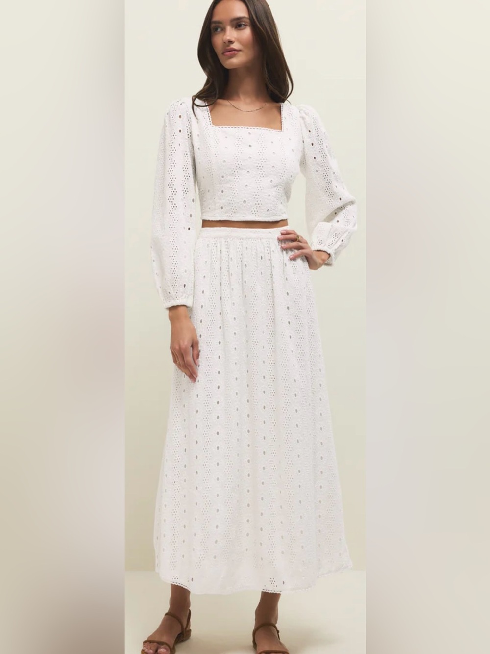 NEW Z SUPPLY Bria eyelet skirt ivory white small